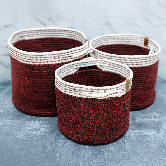 Cylinder Braid Basket Pack (2 pc) ( 1 small + 1 Medium )