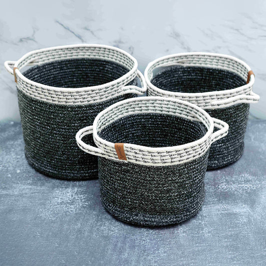 Cylinder Braid Basket Pack (3 pc) ( 1 small + 1 Medium + 1 Large)
