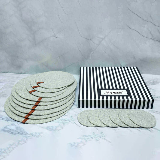 Earthy Braid Box (6 Piece Placemat + 3 Piece Trivet + 6 Piece Coaster)