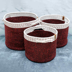 Cylinder Braid Basket Pack  (3 pc) ( 1 small + 1 Medium + 1 Large)