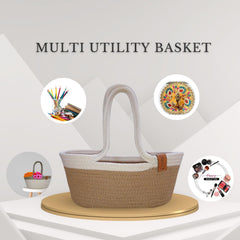 Caddy Temple Basket with handle, Pooja Basket also Use For Thakur Ji/Laddu Gopal Basket For Travelling