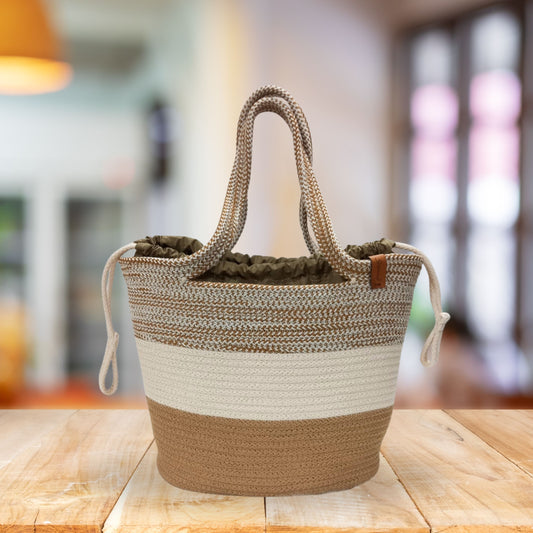 Tote Basket Tiffin Basket with Cover for Office, Picnic, Lunch Bag Tiffin Basket